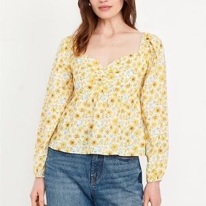 Old Navy Sunflower Print Blouse
